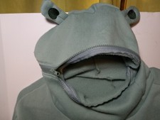 Felpa con cappuccio rana zip