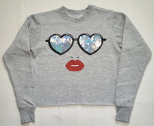 Felpa ritagliata grigia